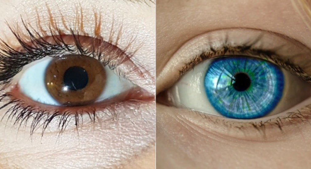 yeux bleus blancs