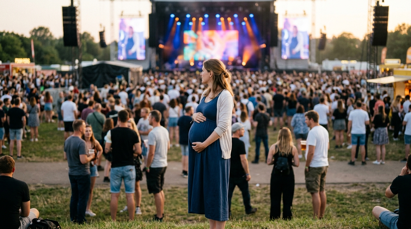 J’ai emmené mon ventre de sept mois à un concert en plein air : ce que la sage-femme m’a dit après a changé ma place dans la fosse