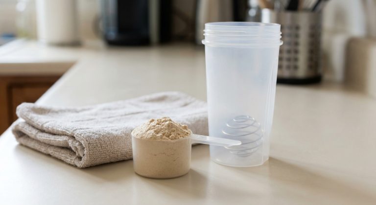 Dose de proteine en poudre et shaker