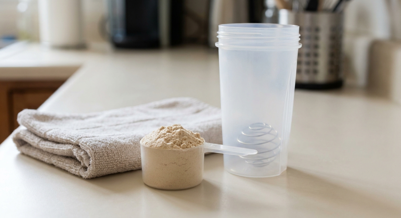 Dose de proteine en poudre et shaker